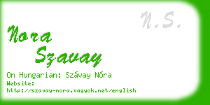 nora szavay business card
